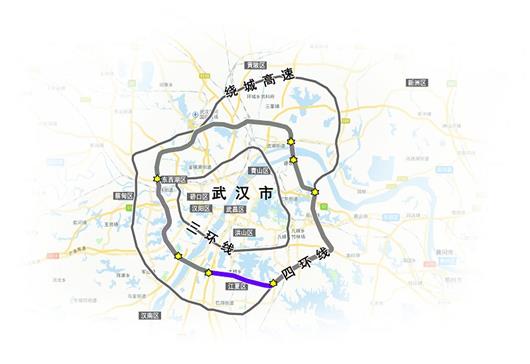 武汉四环线南段主线贯通 长17公里 时速100公里