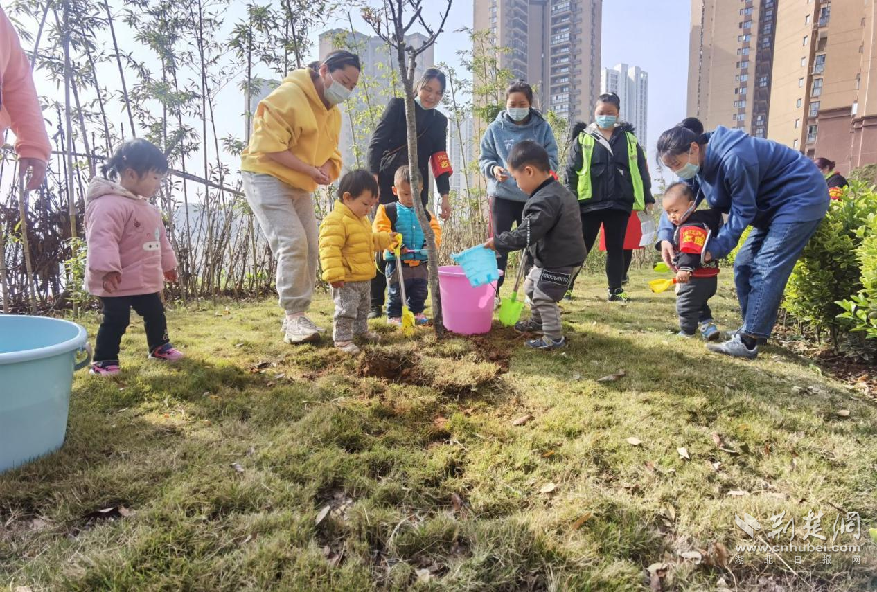 武汉川江池社区植树节再添新绿