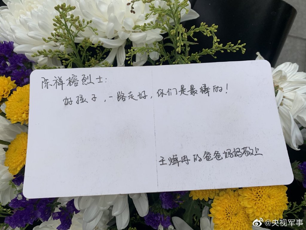 ——王焯冉烈士爸爸妈妈 敬上" 在河南新乡市延津县烈士陵园 许多人