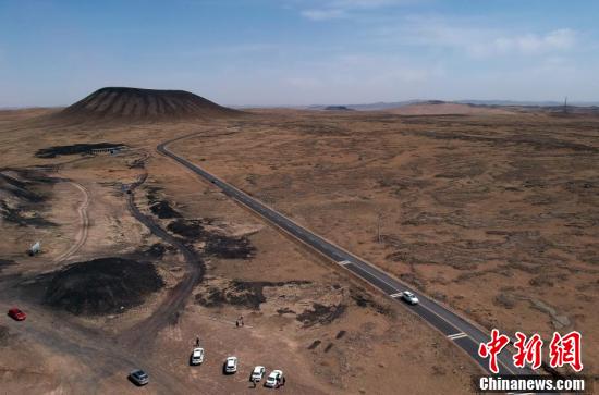 航拍内蒙古乌兰哈达火山地质公园