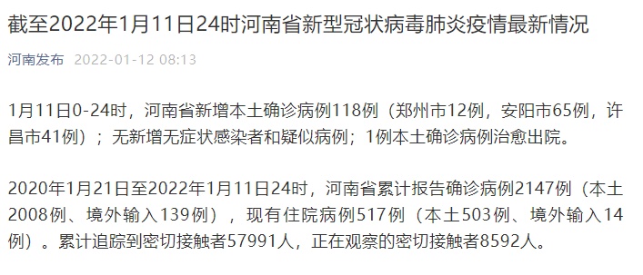 河南新增本土确诊病例118例涉及郑州安阳许昌