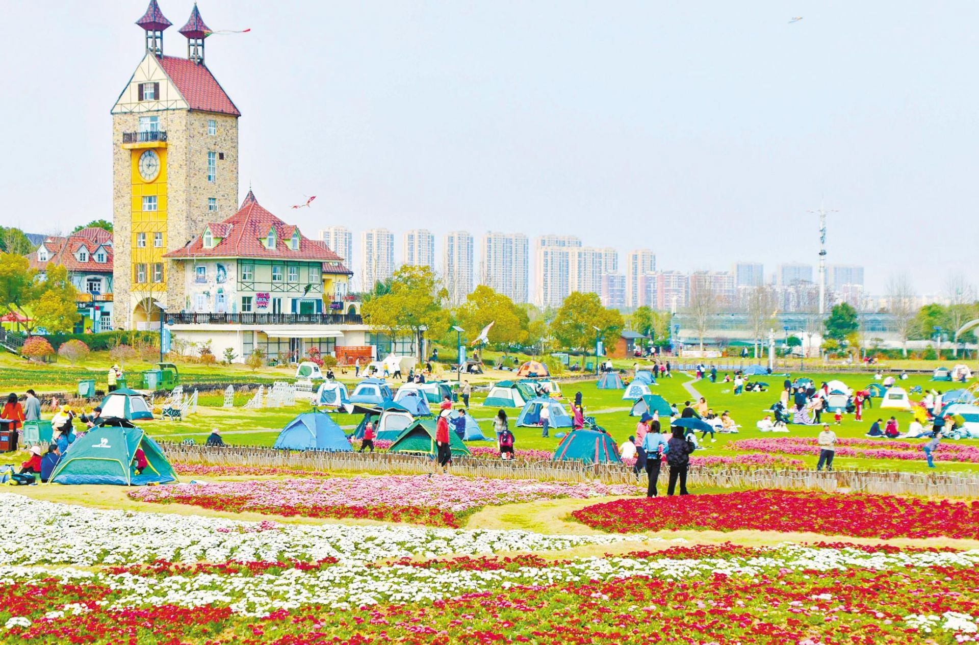 武漢陽光明媚，嬌艷鮮花競相綻放，市民外出游玩踏青賞花享受大好春光(圖5)