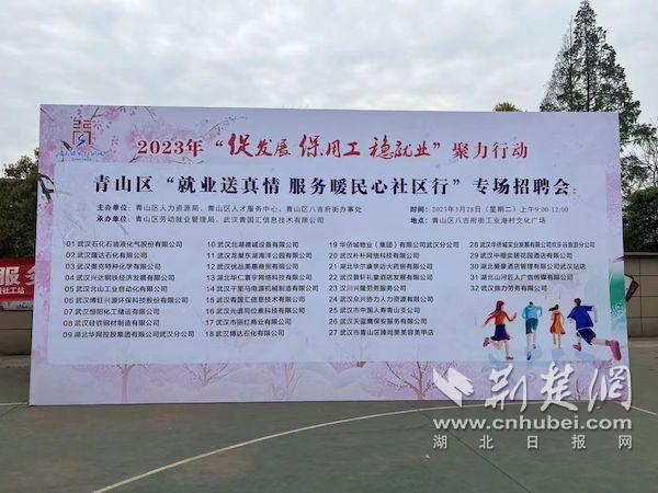 千余个岗位送到“家门口”2023年送岗进社区现场招聘会走进武汉市青山区八吉府街道