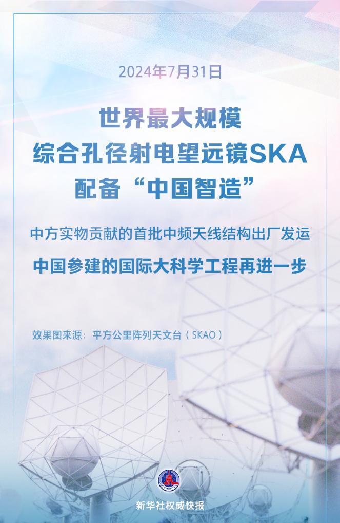 新华社权威快报｜中方实物贡献的首批国际大科学工程SKA中频天线结构出厂发运