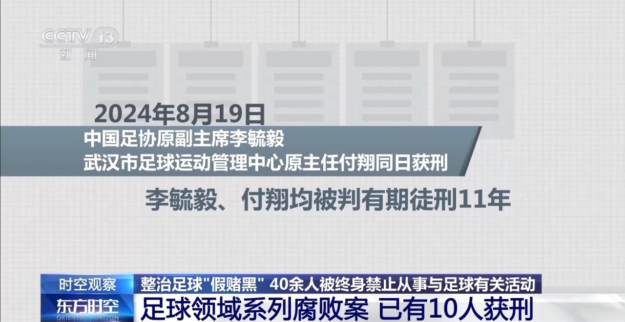 整治足球“假赌黑” 40余人被终身禁止从事与足球有关活动