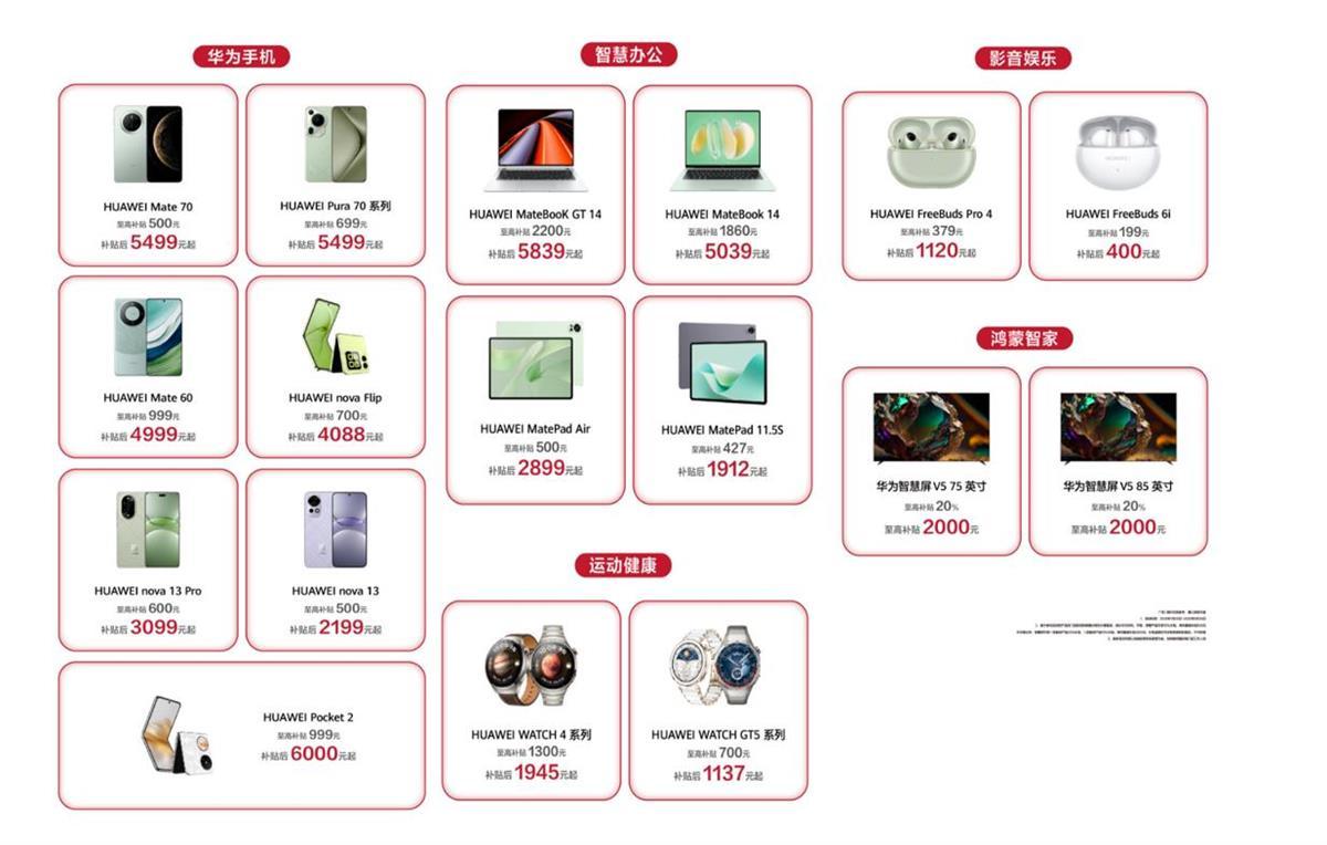 最高补贴2000元！湖北华为产品“国补”优惠新年享好礼！