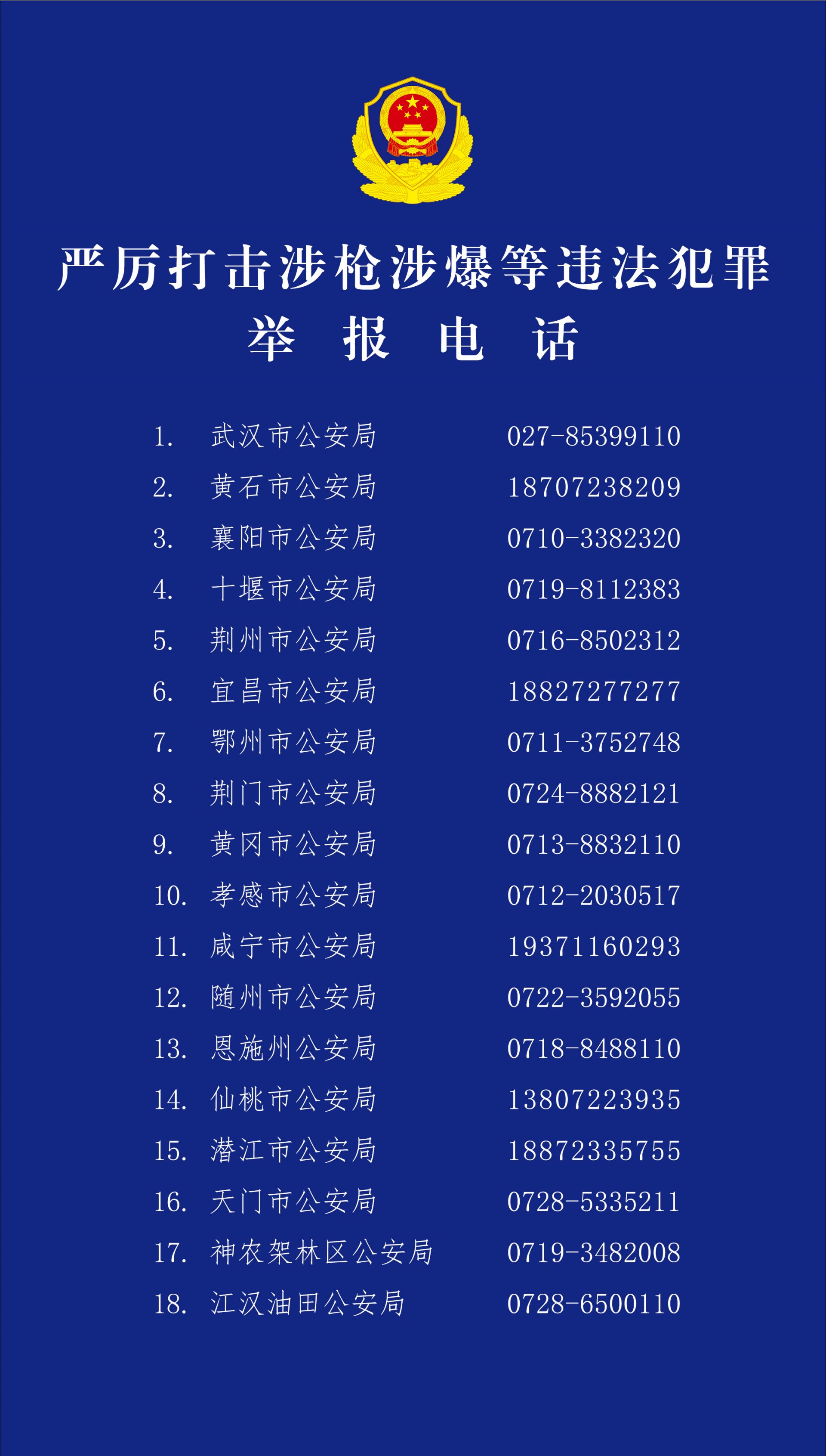 Hubei发布了与枪支和爆炸作斗争,鼓励和保护公共
