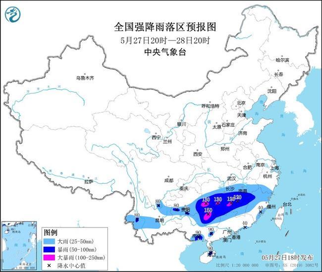 暴雨黄色预警：湖南贵州江西广西等部分地区将有大暴雨