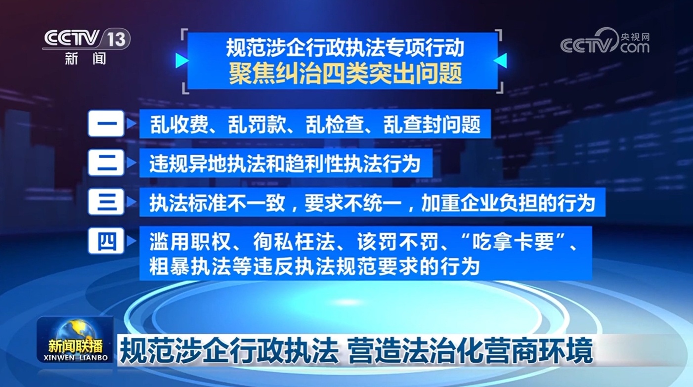 与企业有关的行政执法标准并创建法律业务环境