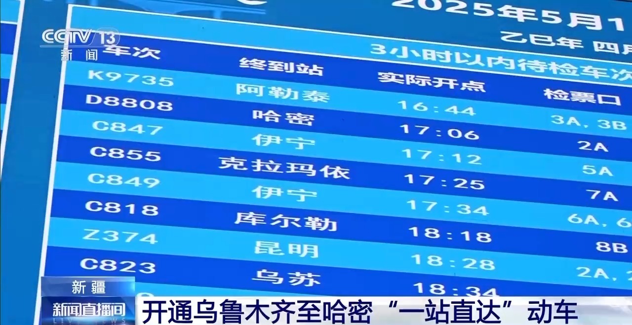 “一站式直接” EMU将从Urumqi到Hami推出2小