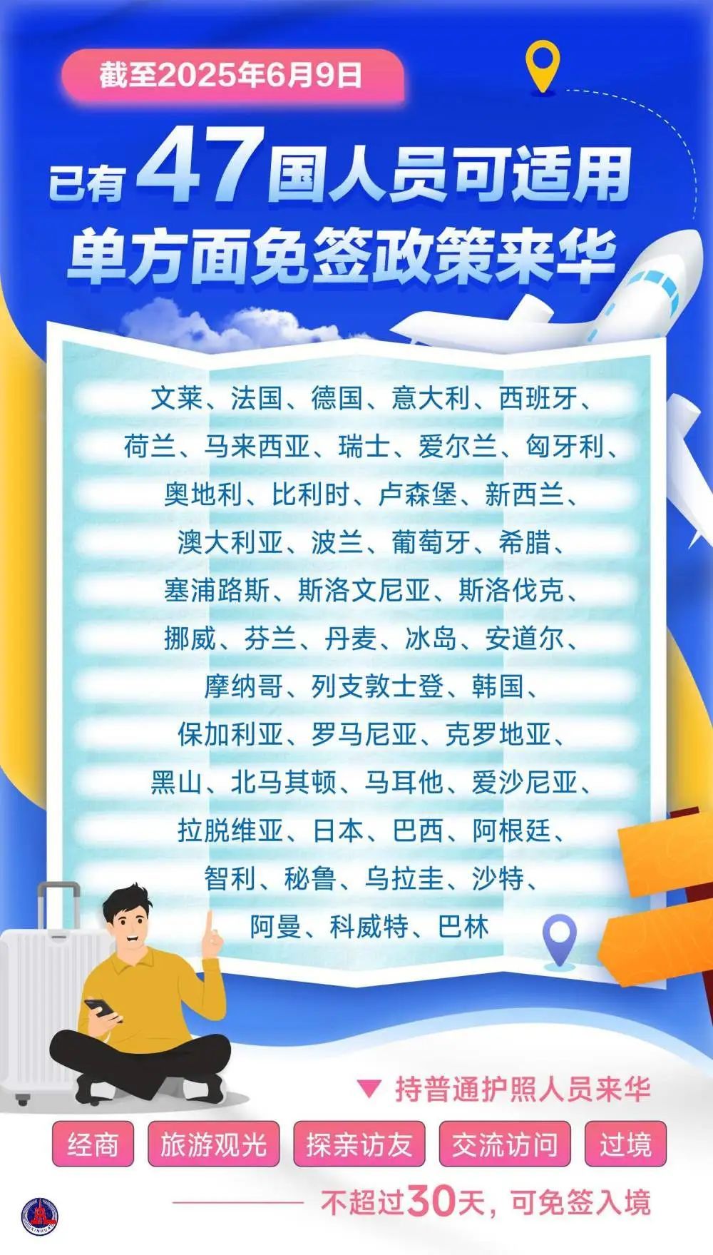 从现在开始，它将增加到47个国家！