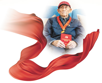 反日战争的资深人士李·希吉（Li Shijie）在15岁时