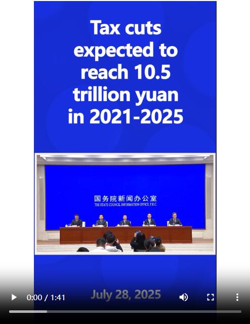 减税预计将在2021年达到105亿元人民币