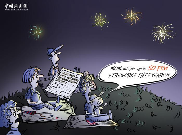 关税上升，烟花落在地上