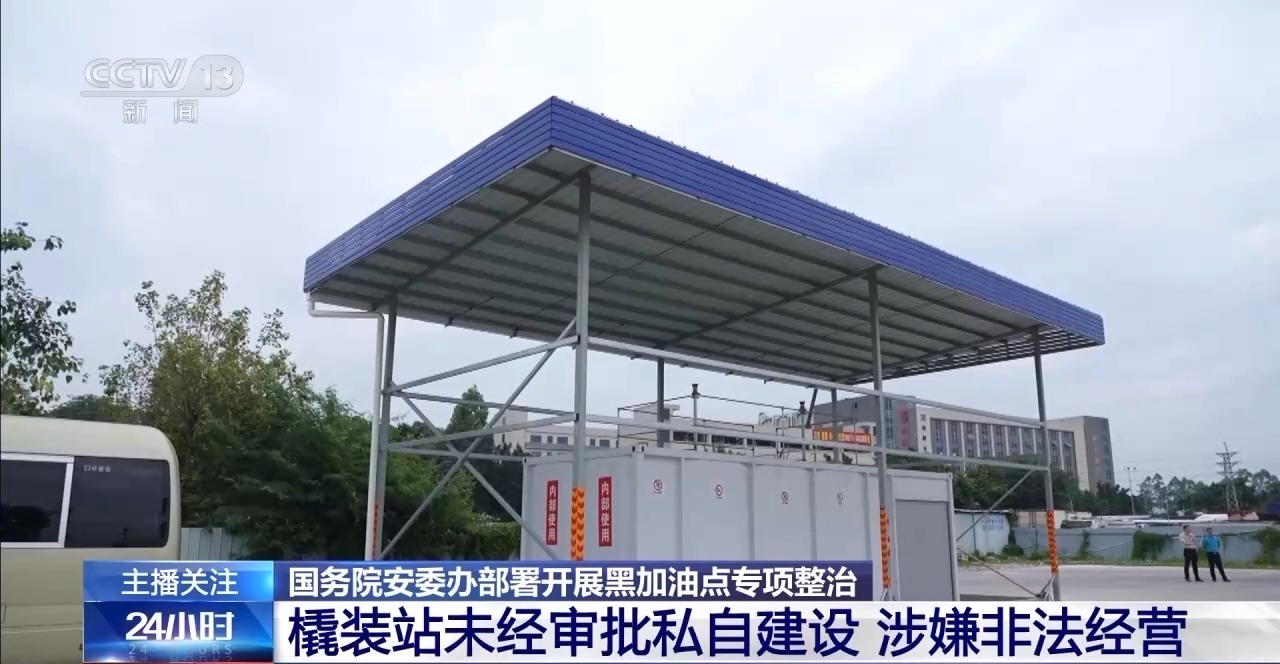 雪橇站非法挡住并恢复。黑色燃油供应点调查屏