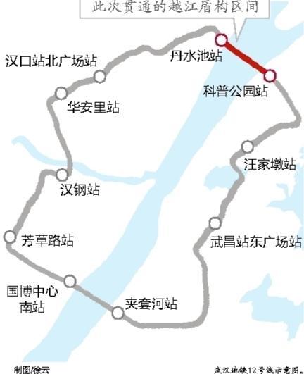 武汉地铁12号线第2次穿越长江 这条国内最长地铁环线通车后，青山到江岸仅需5分钟