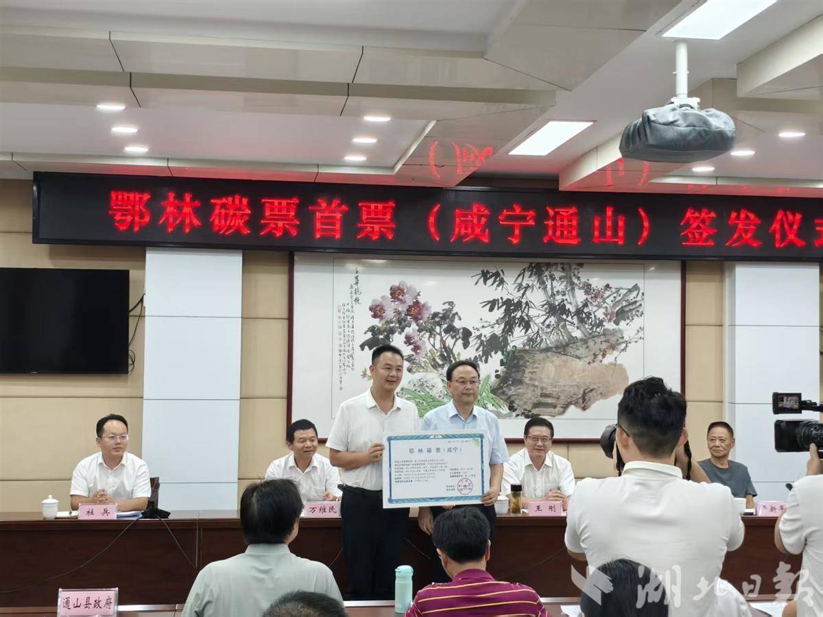 Xianning的第一张碳票已发行，符合全省跨