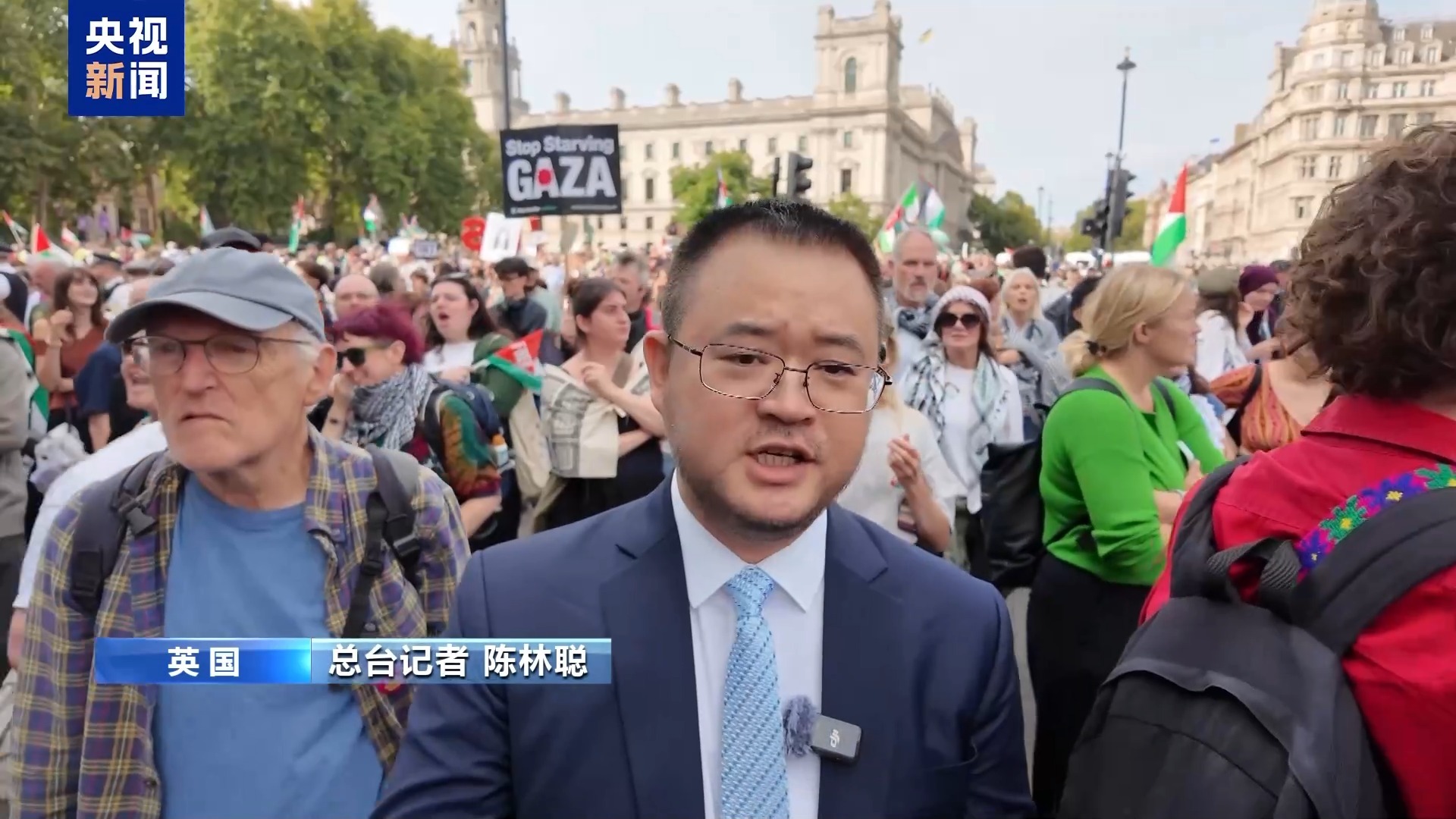 英国伦敦持有对巴勒斯坦游行的支持，大规模逮