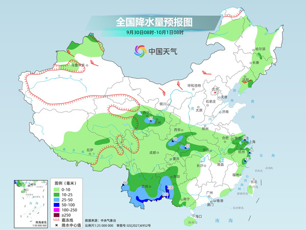 在国庆节和四月节假期期间，降雨经常在