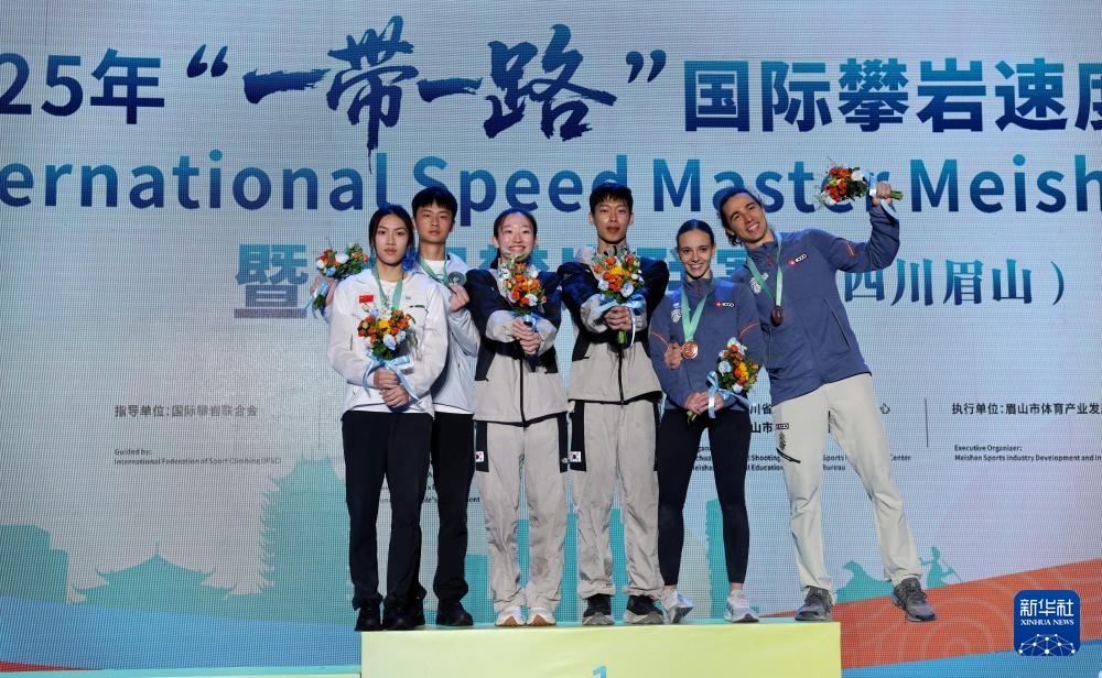 国际攀岩速度大师赛：混合速度接力成绩