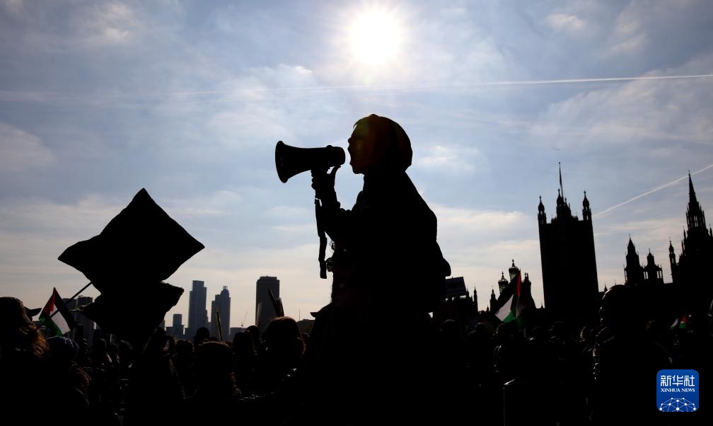 英国游行支持巴勒斯坦
