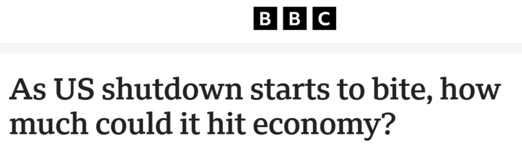 全球媒体聚焦|美国政府关门将影响整个经济体系