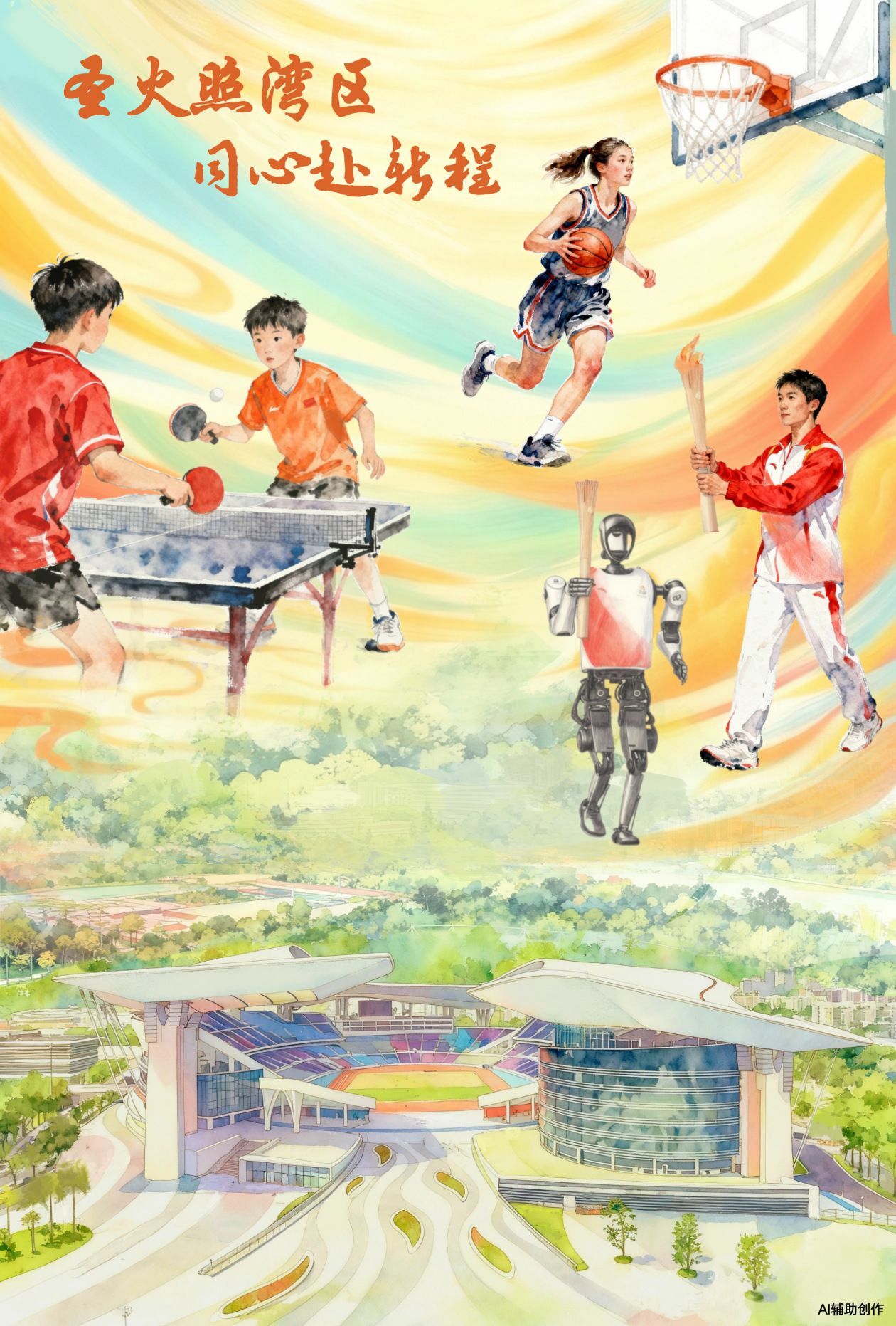 为中国点赞|漫画评：火炬闪耀湾区，一起开启新