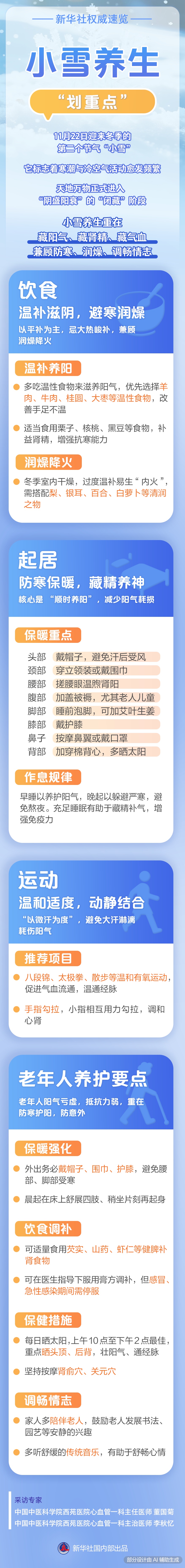 新华社权威速览｜小雪养生“划重点”