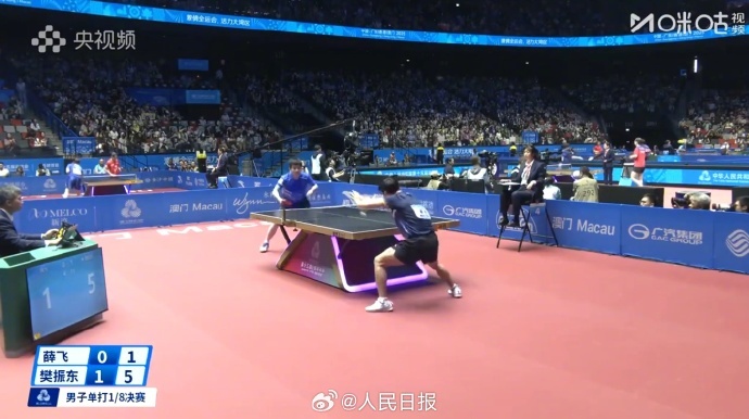 全国乒乓球男单锦标赛 樊振东晋级八强