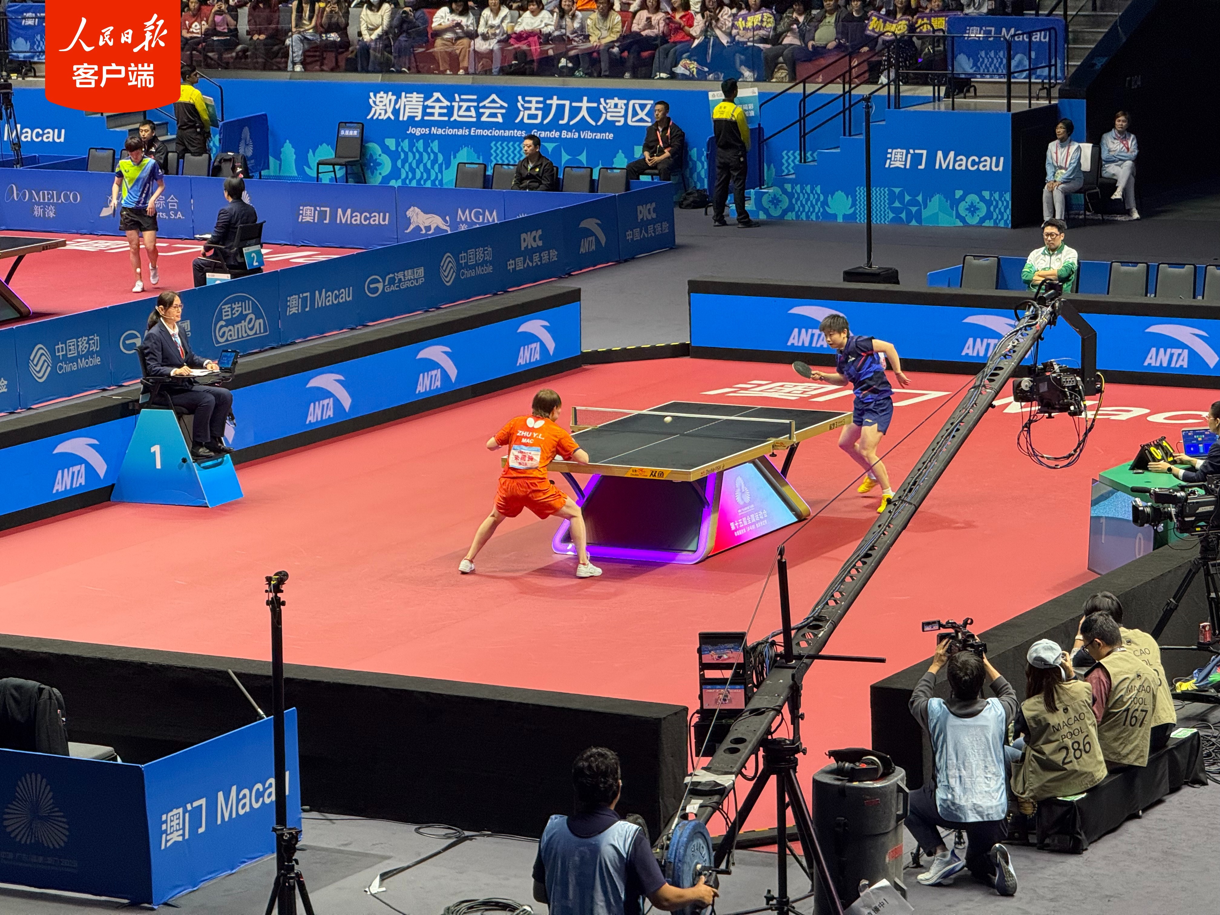 孙颖莎击败朱雨玲晋级第十五届全国乒乓球女单