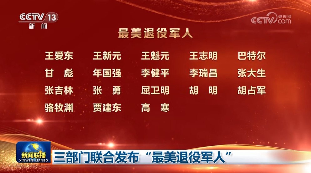 三部门联合公布“最美退伍军人”