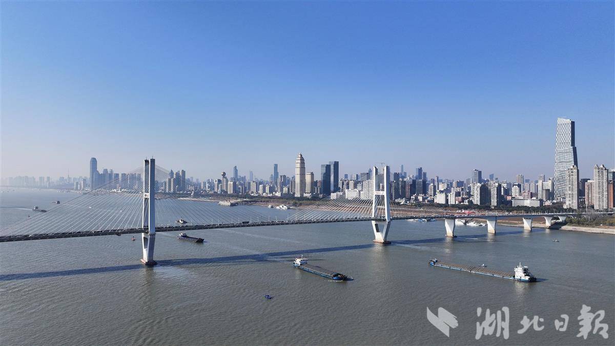  武汉长江百舸争流 黄金水道货运脉动强劲