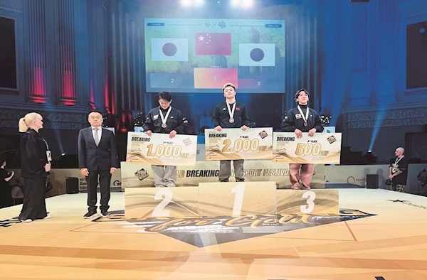 2比1战胜日本名将Hiro 10 王瑞苗首夺世界霹雳舞舞蹈节冠军
