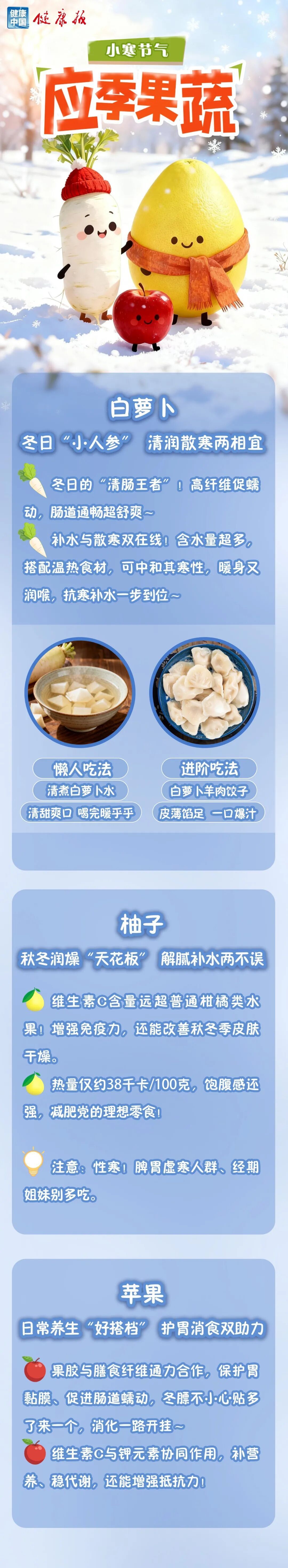 小寒养生不踩雷！3种平价果蔬，吃出冬日好状态～