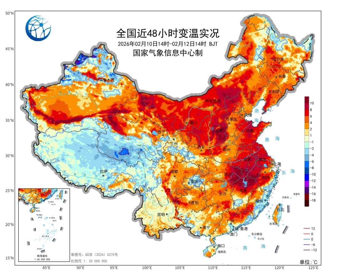 超强回暖后又会面临12℃降温，大雪与大雨“同框”