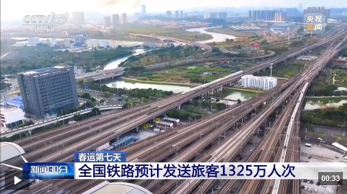 视频丨春运第七天 全国铁路预计发送旅客1325万人次