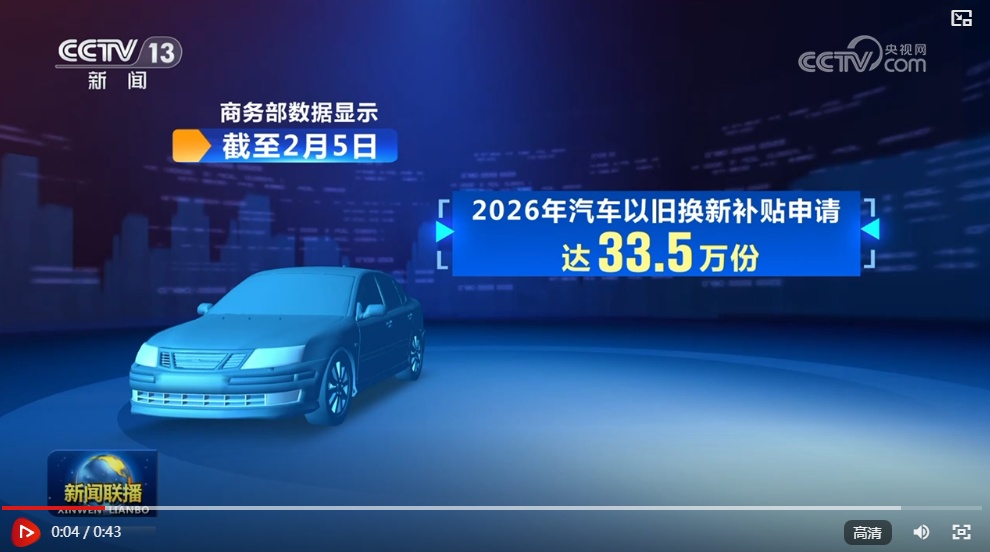  2026年汽车以旧换新销售额突破500亿元