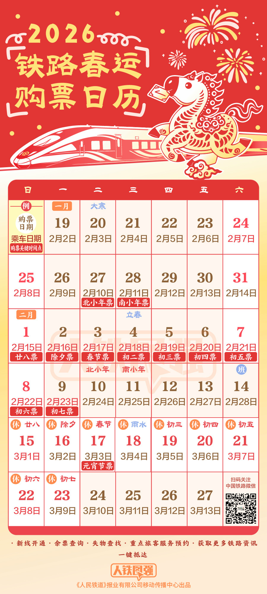 春节假期首日火车票今日开售 记好这些关键节点