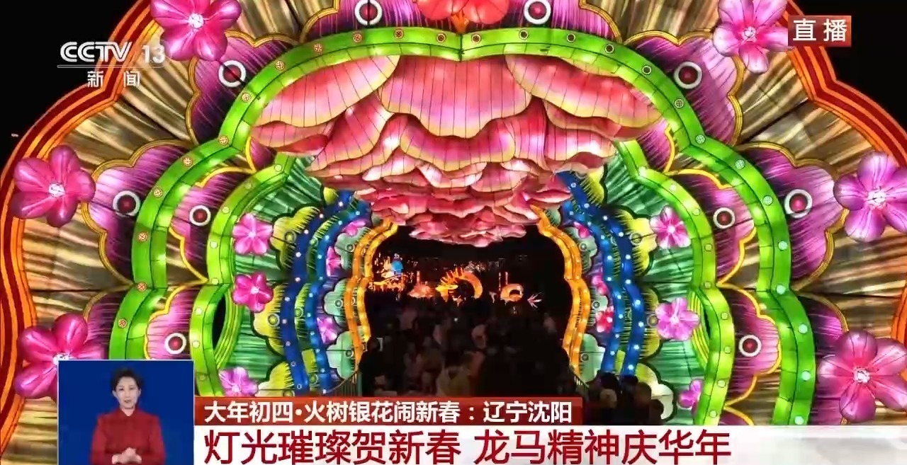  沈阳灯会惊艳亮相 璀璨花灯贺马年