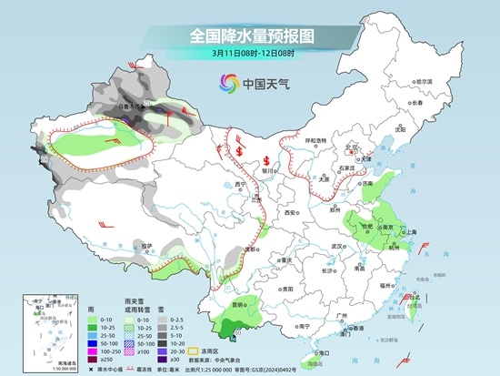 今日晴暖格局延续，明起大范围雨雪降温来袭