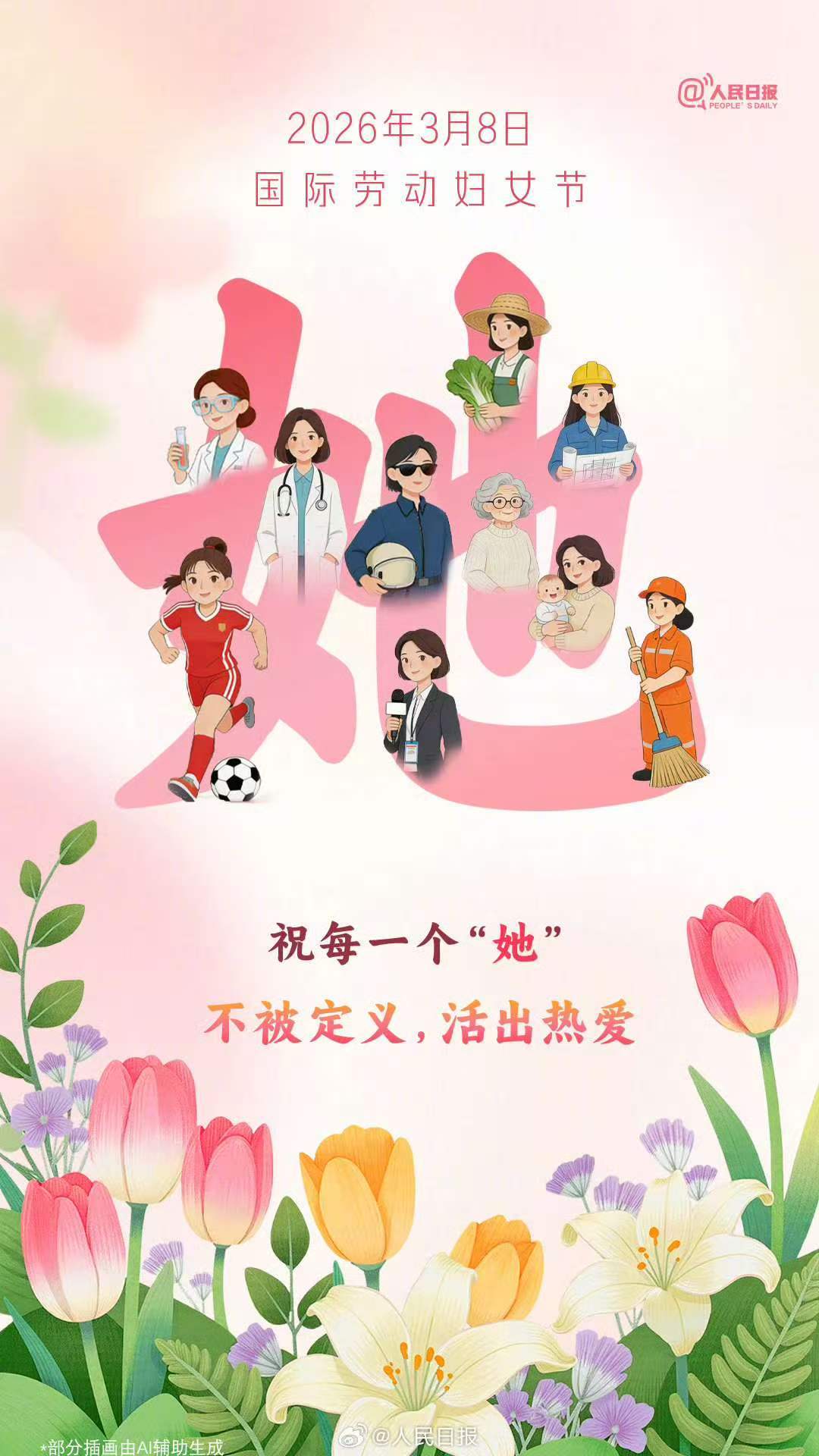  祝每一个她都不被定义活出热爱，节日快乐！