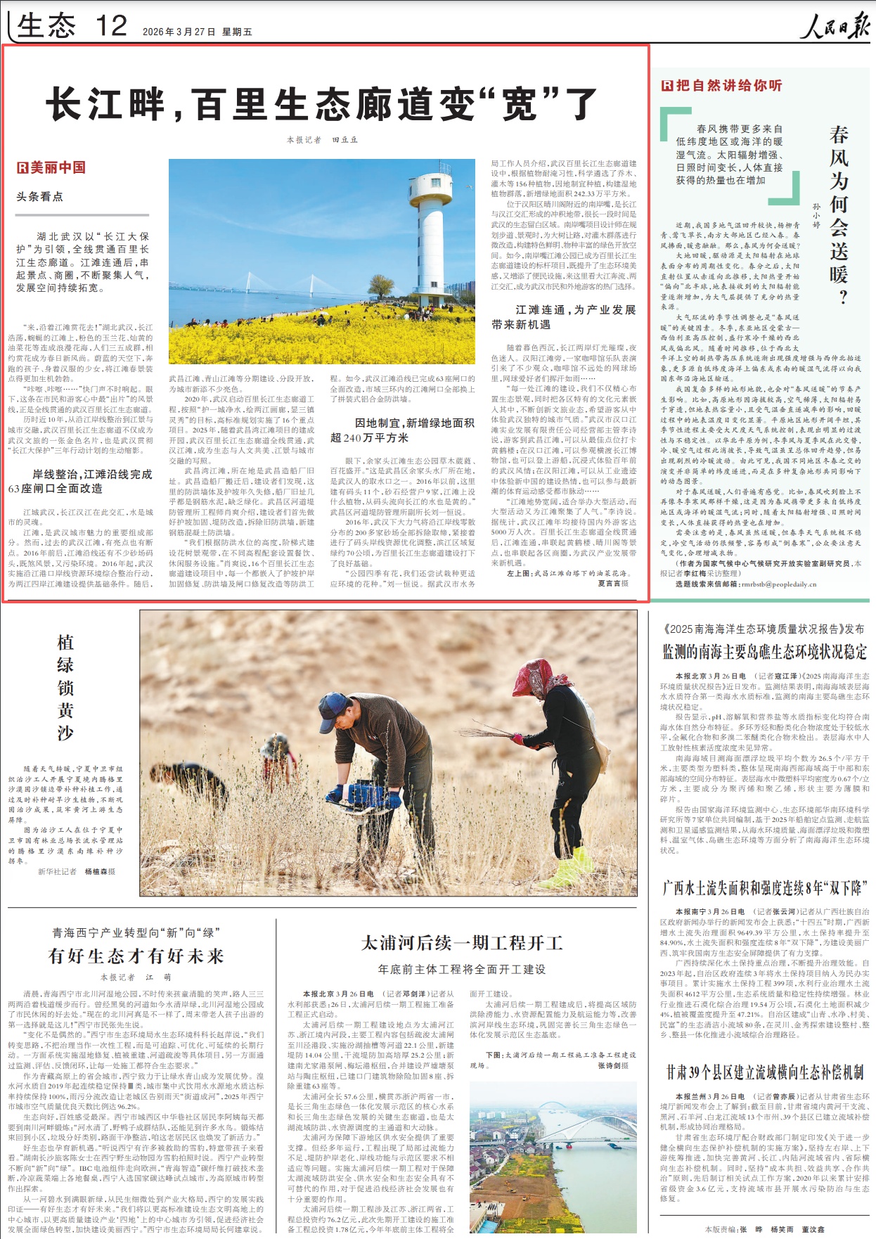 春光正好！带你打卡武汉百里长江生态廊道