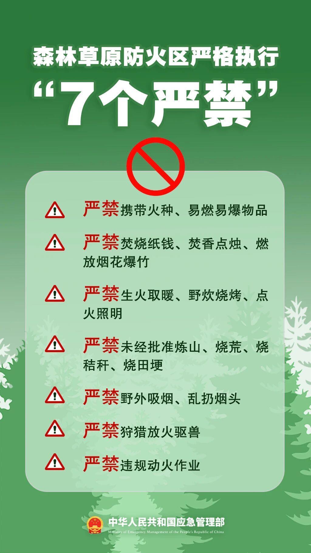 清明将至 森林草原防火“7个严禁”“6个要”请牢记