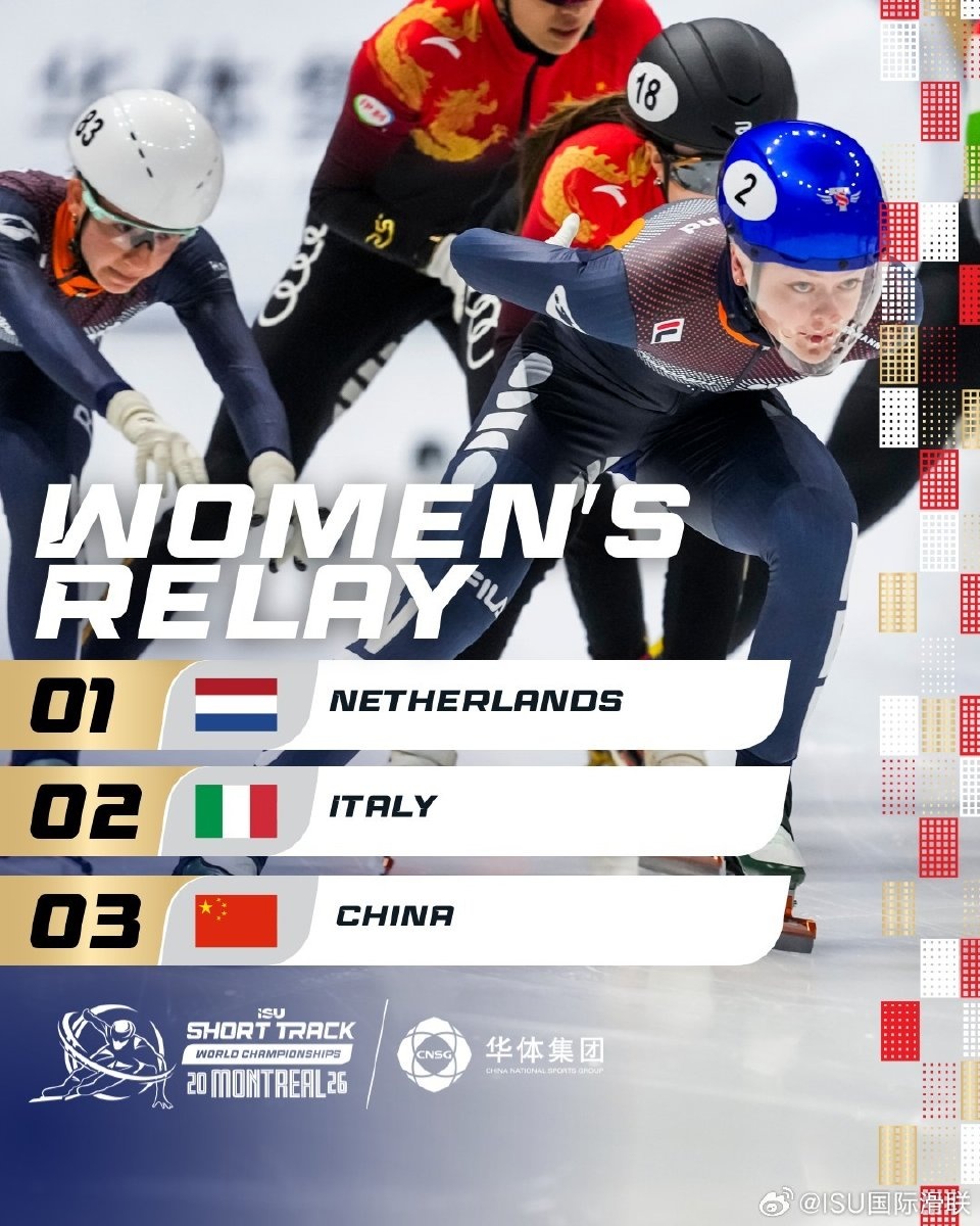  短道速滑世锦赛 中国女队接力摘铜