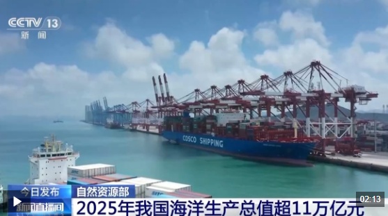 视频丨总量再上新台阶 2025年我国海洋生产总值超11万亿元