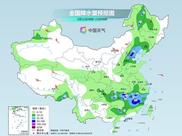 今明江南等地有暴雨大暴雨 南方气温将持续偏高