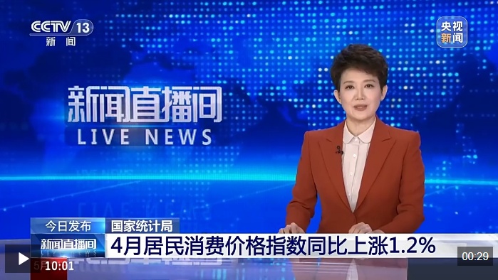 视频丨4月份CPI温和回升 PPI涨幅扩大 国家统计局解读