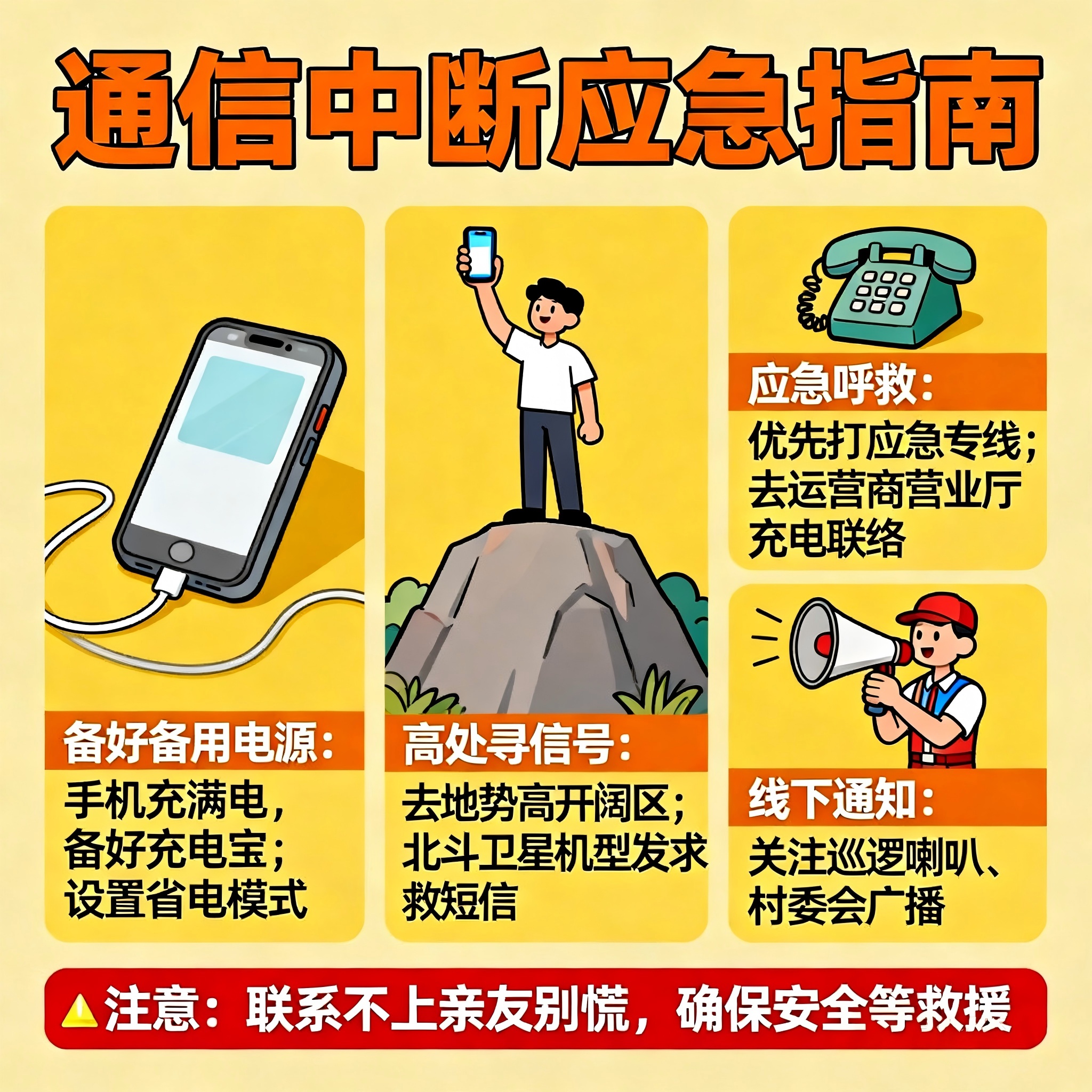  暴雨天通信中断先别慌！这份应急指南请收好