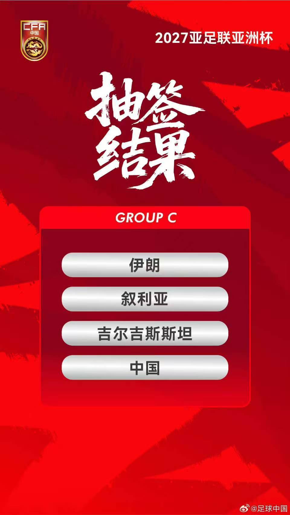 2027年亚洲杯落位C组，国足迎来出线良机
