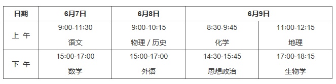  考生关注的考试时间和考点安排，来了！